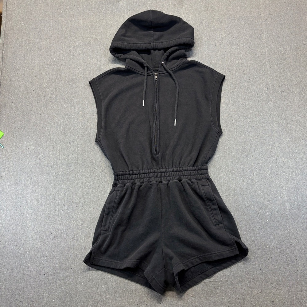 Abercrombie & Fitch Soft A&F Collection Black Sleeveless Hooded Romper S